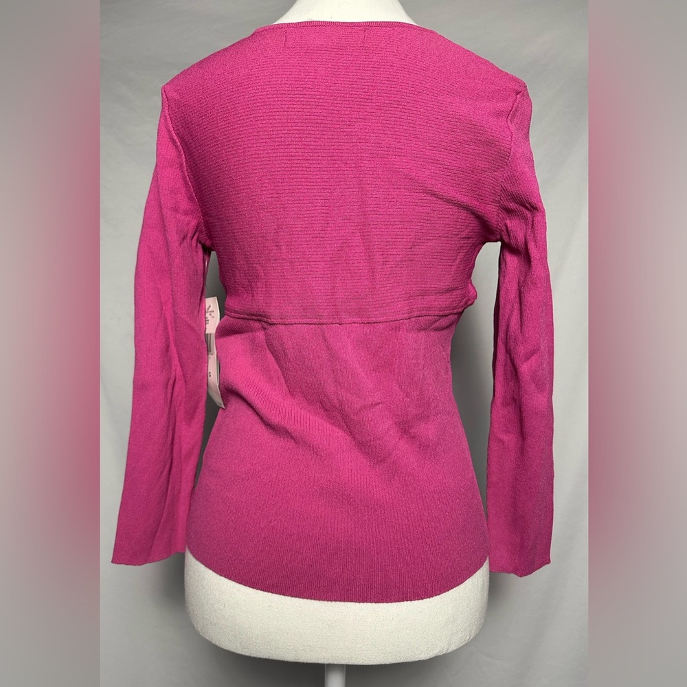 NWT JONES NEW‎ YORK Pink Y2K Preppy Knot 3/4 Length Sleeve Size S - Picture 3 of 4